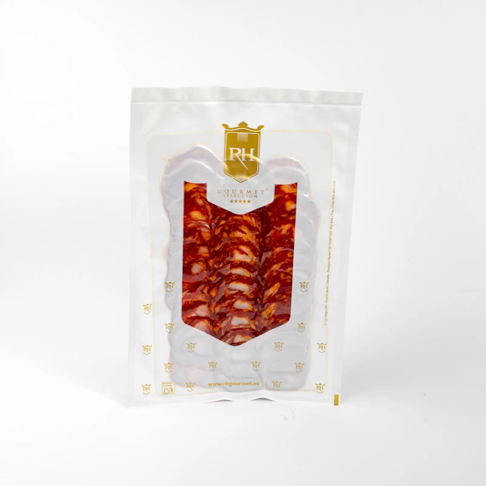 Sobres de 100 g de chorizo ibérico de bellota loncheado al vacío