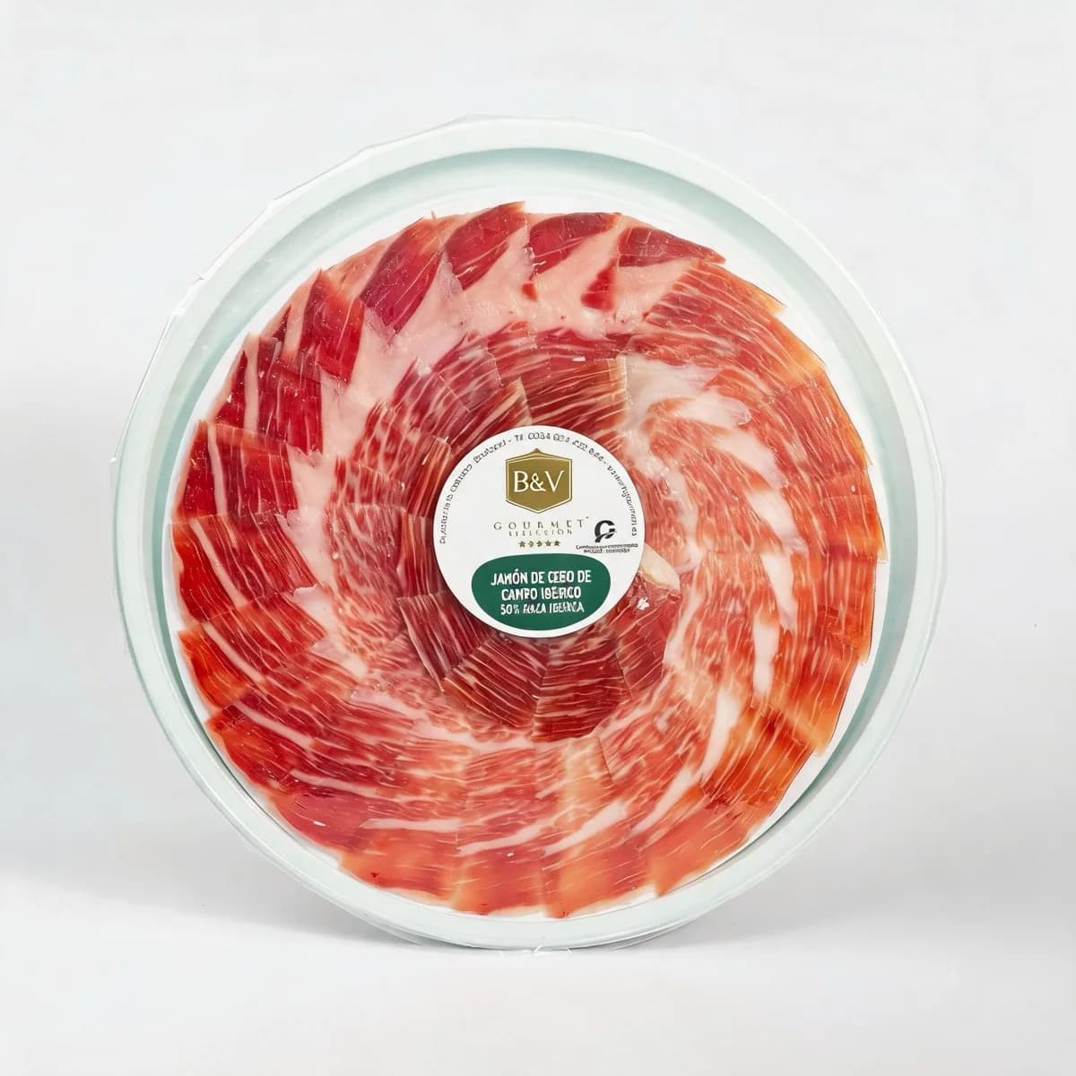 Jamón de Cebo Ibérico 50% Raza Ibérica loncheado en atmósfera protectora, sobres 100 g