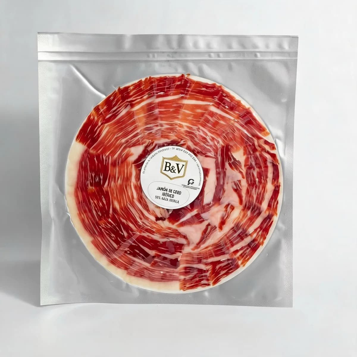 Jamón de Cebo de Campo Ibérico 50% Raza Ibérica Corte a Cuchillo, sobres 100g